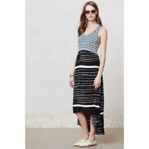 ANTHROPOLOGIE LILKA Arcata Mixed Media High/Low Maxi Dress, Sz S